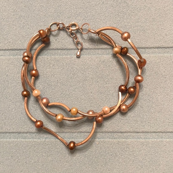 Silver bracelet with pearls - Picture 1 of 2